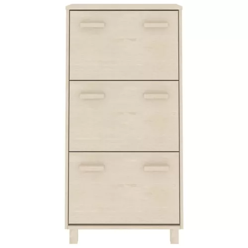 HAMAR mézbarna tömör fenyőfa cipőszekrény 59,5 x 35 x 117 cm