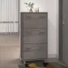 HAMAR világosszürke tömör fenyőfa cipőszekrény 59,5x35x117 cm