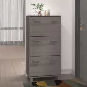   HAMAR világosszürke tömör fenyőfa cipőszekrény 59,5x35x117 cm