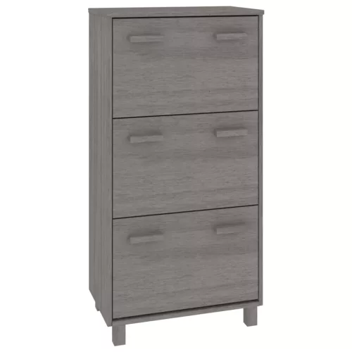 HAMAR világosszürke tömör fenyőfa cipőszekrény 59,5x35x117 cm