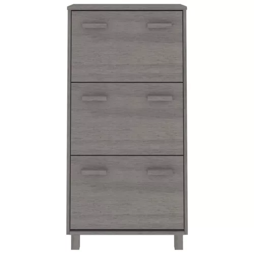 HAMAR világosszürke tömör fenyőfa cipőszekrény 59,5x35x117 cm