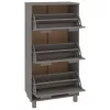 HAMAR világosszürke tömör fenyőfa cipőszekrény 59,5x35x117 cm