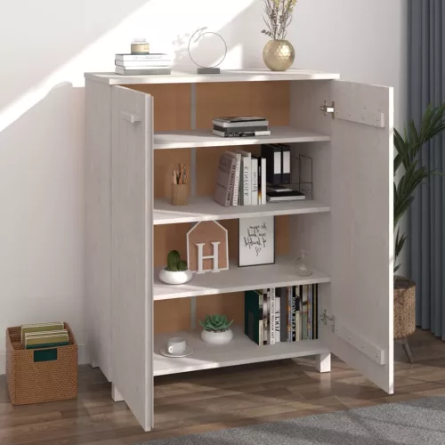 HAMAR fehér tömör fenyőfa cipőszekrény 85 x 40 x 108 cm