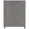 HAMAR világosszürke tömör fenyőfa cipőszekrény 85 x 40 x 108 cm
