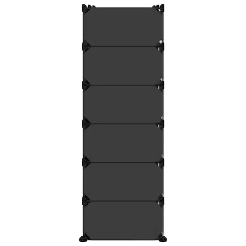 Fekete polipropilén cipőtartó 94,5x36,5x106 cm