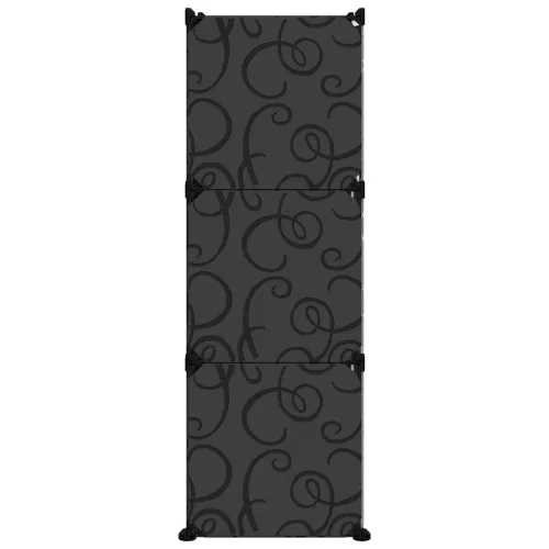 Fekete polipropilén cipőtartó 84,5 x 31 x 93,5 cm