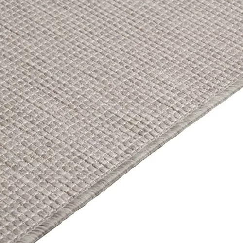 Világosszürke lapos szövésű kültéri szőnyeg 100 x 200 cm
