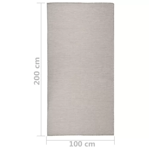 Világosszürke lapos szövésű kültéri szőnyeg 100 x 200 cm