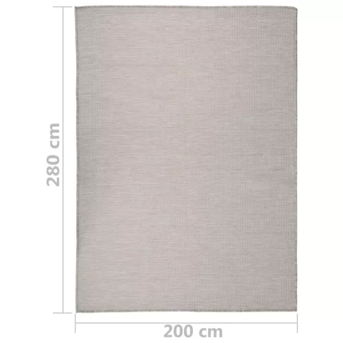 Világosszürke lapos szövésű kültéri szőnyeg 200 x 280 cm