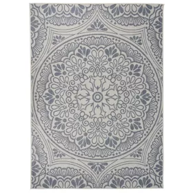   Kék mintás lapos szövésű kültéri szőnyeg 200 x 280 cm