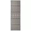 Fekete csíkos lapos szövésű kültéri szőnyeg 80 x 250 cm