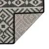 Fekete csíkos lapos szövésű kültéri szőnyeg 80 x 250 cm