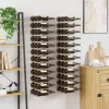 2 db arany vas falra szerelhető bortartó állvány 36 palacknak