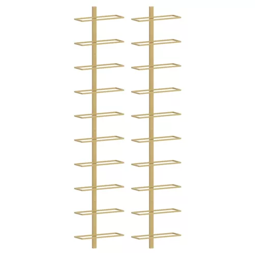 Arany fém falra szerelhető bortartó állvány 10 palacknak