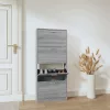 Szürke sonoma színű szerelt fa cipősszekrény 59x17x150 cm