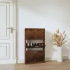 Füstös tölgy színű szerelt fa cipősszekrény 59x17x108 cm