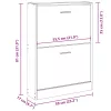 Fekete szerelt fa cipőszekrény 59x17x81 cm