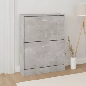 Betonszürke szerelt fa cipőszekrény 59 x 17 x 81 cm