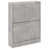 Betonszürke szerelt fa cipőszekrény 59 x 17 x 81 cm