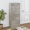Betonszürke szerelt fa cipőszekrény 63x24x147 cm