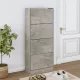 Betonszürke szerelt fa cipőszekrény 63x24x147 cm