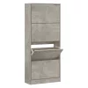 Betonszürke szerelt fa cipőszekrény 63x24x147 cm