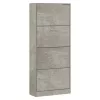 Betonszürke szerelt fa cipőszekrény 63x24x147 cm