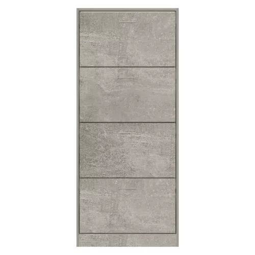 Betonszürke szerelt fa cipőszekrény 63x24x147 cm