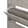 Betonszürke szerelt fa cipőszekrény 63x24x147 cm