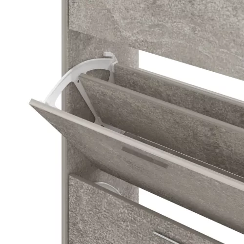 Betonszürke szerelt fa cipőszekrény 63x24x147 cm