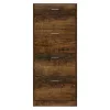 Füstös tölgy színű szerelt fa cipősszekrény 63x24x147 cm