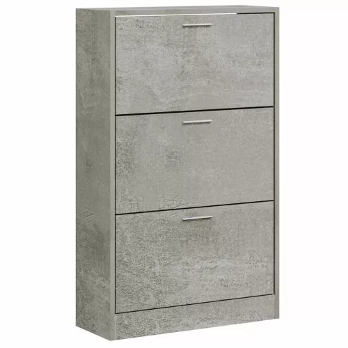 Betonszürke szerelt fa cipőszekrény 63x24x103 cm