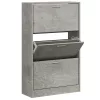 Betonszürke szerelt fa cipőszekrény 63x24x103 cm