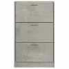 Betonszürke szerelt fa cipőszekrény 63x24x103 cm