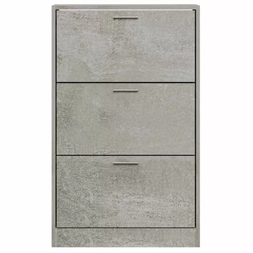 Betonszürke szerelt fa cipőszekrény 63x24x103 cm