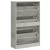 Betonszürke szerelt fa cipőszekrény 63x24x103 cm