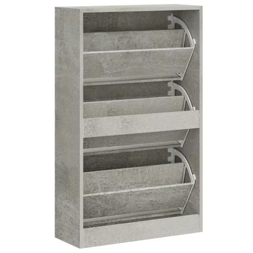 Betonszürke szerelt fa cipőszekrény 63x24x103 cm