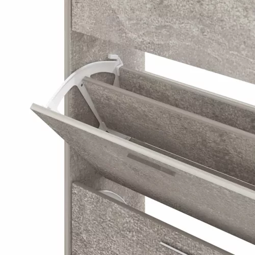 Betonszürke szerelt fa cipőszekrény 63x24x103 cm