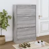 Szürke sonoma színű szerelt fa cipősszekrény 63x24x103 cm