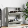 Betonszürke szerelt fa cipőszekrény 63x24x81 cm