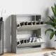 Betonszürke szerelt fa cipőszekrény 63x24x81 cm