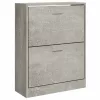 Betonszürke szerelt fa cipőszekrény 63x24x81 cm