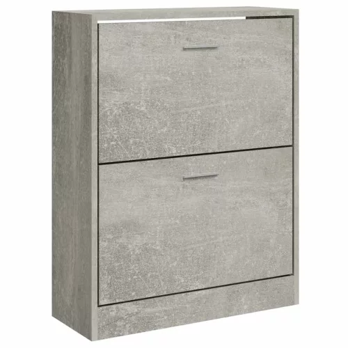 Betonszürke szerelt fa cipőszekrény 63x24x81 cm