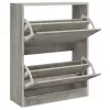 Betonszürke szerelt fa cipőszekrény 63x24x81 cm