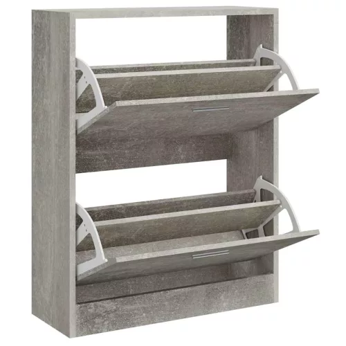 Betonszürke szerelt fa cipőszekrény 63x24x81 cm