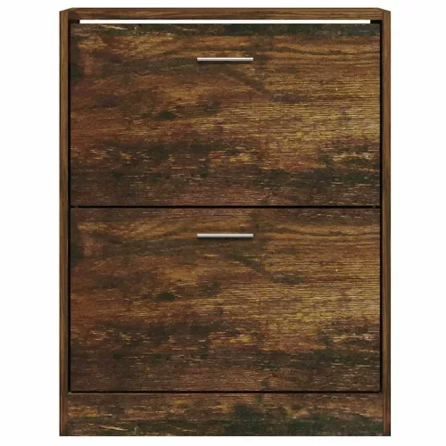Füstös tölgy színű szerelt fa cipősszekrény 63x24x81 cm