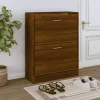 Barna tölgyszínű szerelt fa cipősszekrény 63x24x81 cm