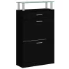 Fekete szerelt fa cipőszekrény 63 x 24 x 104 cm