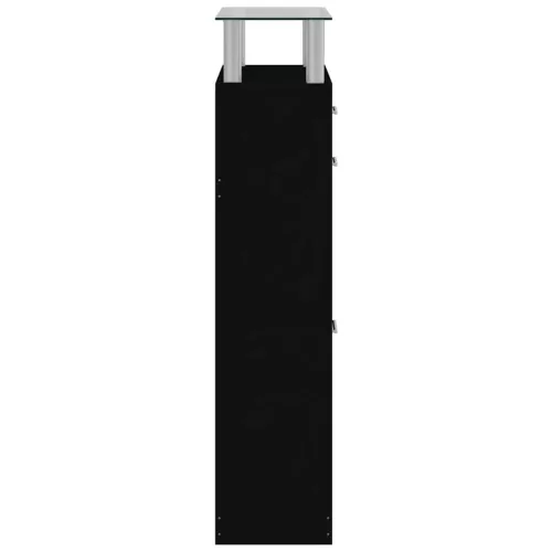 Fekete szerelt fa cipőszekrény 63 x 24 x 104 cm