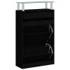 Fekete szerelt fa cipőszekrény 63 x 24 x 104 cm